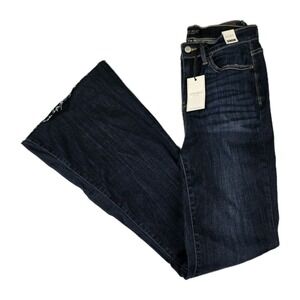 Judy Blue Jeans Womens Size 7/28 Flare High Waist Dark Wash Blue Denim Pants New